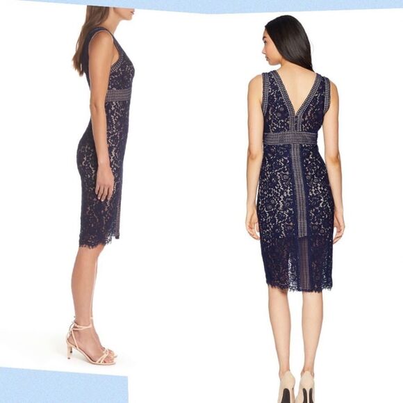 BARDOT Navy Lace Sheath Dress - BNWT - Picture 2 of 6